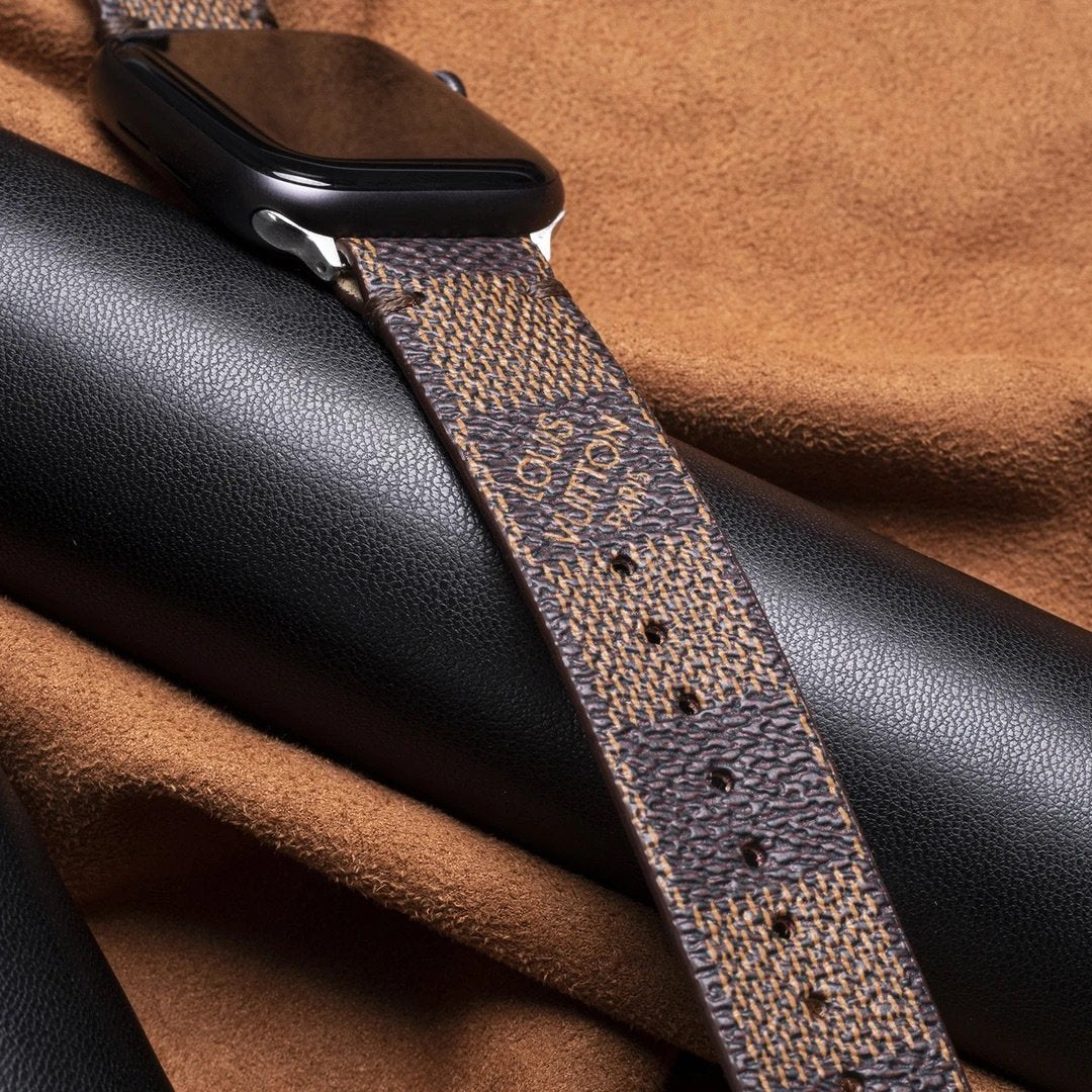 Brown Checkered LV Luxury High End Apple Watch band – Royalty High Fashion